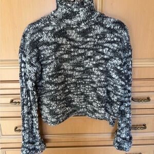Ramy Brook Black and Gray Cowl Neck Sweater